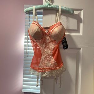 Coral/ Ivory Bustier Set